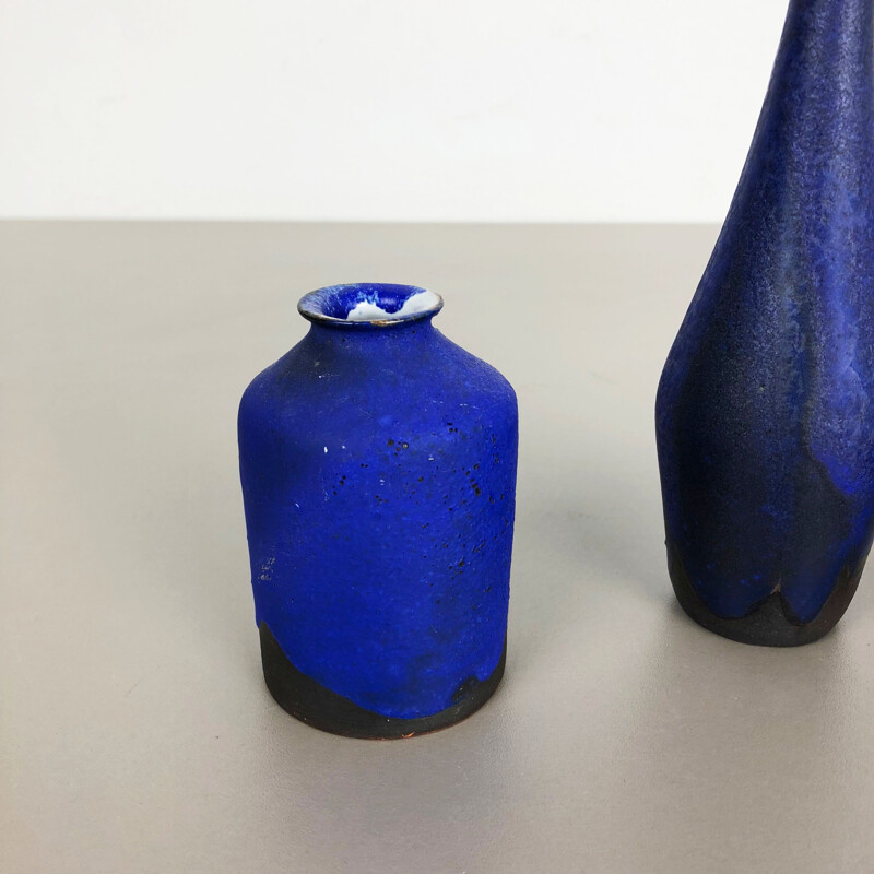 Ensemble de 3 vases vintage en céramique de studio par Gerhard Liebenthron, Allemagne 1960