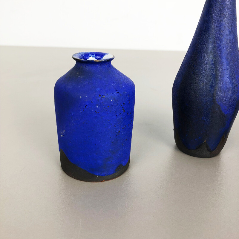Conjunto de 3 vasos de cerâmica vintage studio de Gerhard Liebenthron, Alemanha 1960