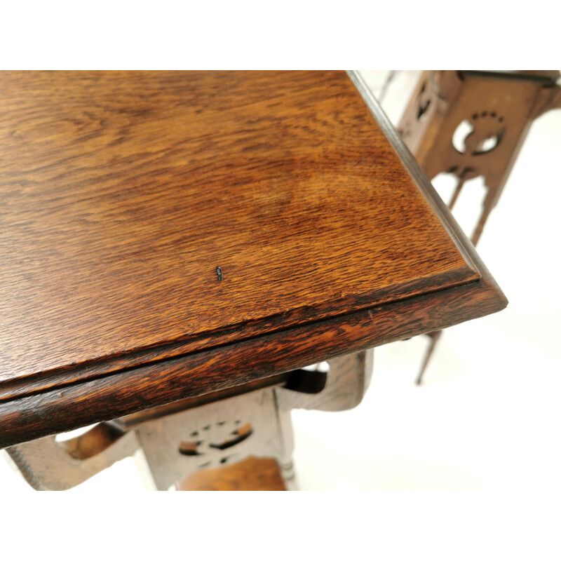 Pair of vintage oak planter stand 1990