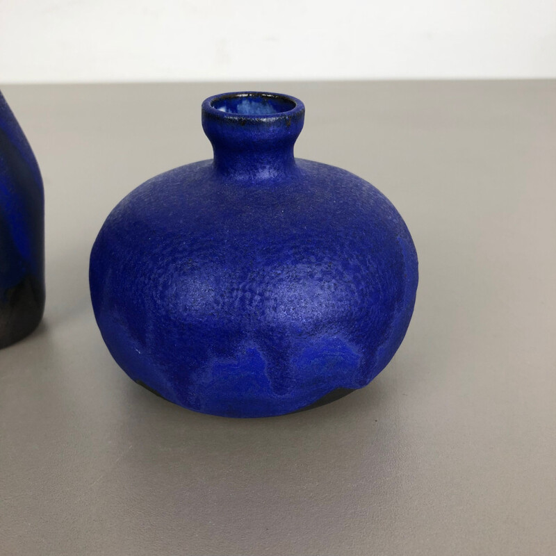 Ensemble de 3 vases vintage en céramique de studio par Gerhard Liebenthron, Allemagne 1960