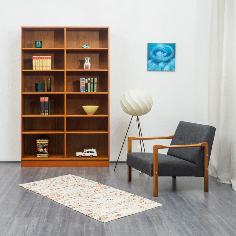 Teak veneered vintage bookcase