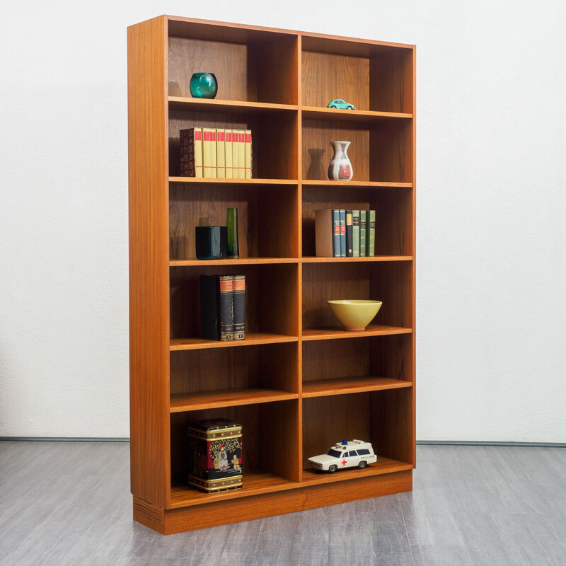 Teak veneered vintage bookcase