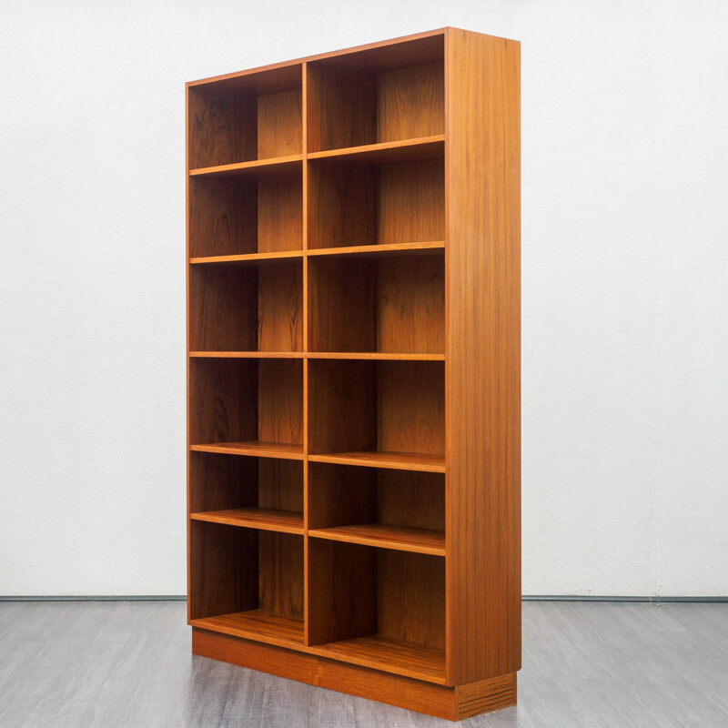 Teak veneered vintage bookcase