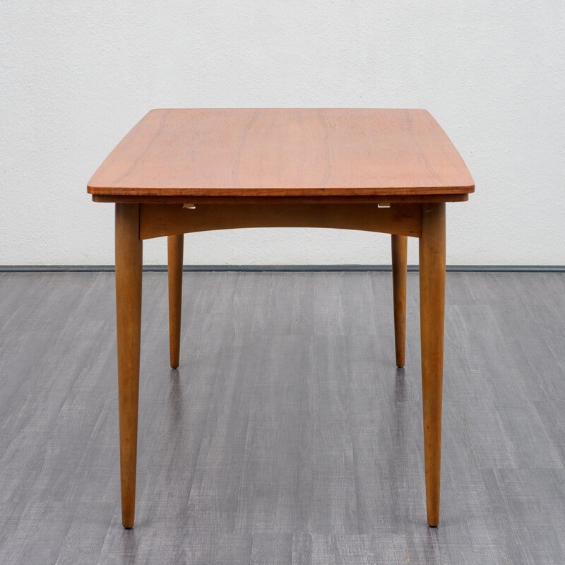 Teak extendable vintage dining table in teak