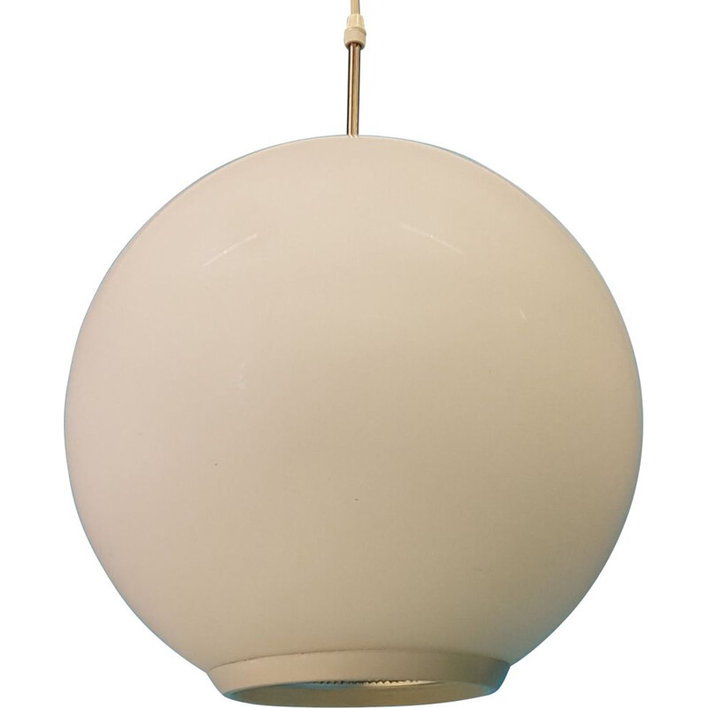 Vintage opaline pendant lamp by Philips, Netherlands 1960