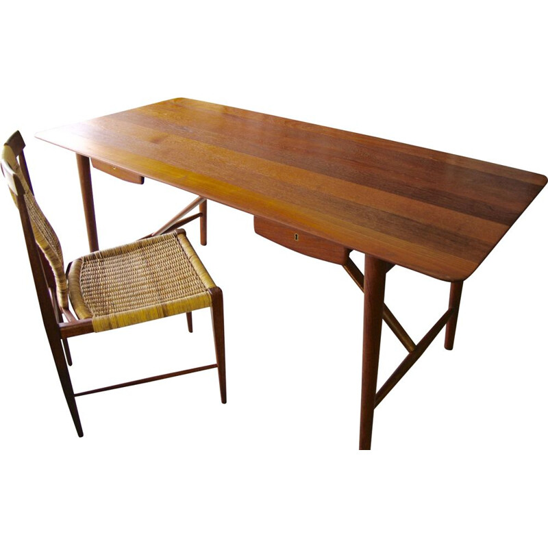 Vintage teak desk by Peter Hvidt from 1955