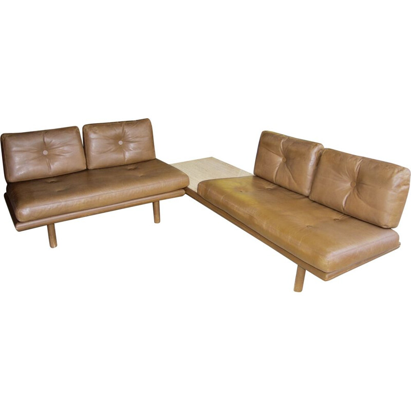 De sede vintage leather lounge set 1970