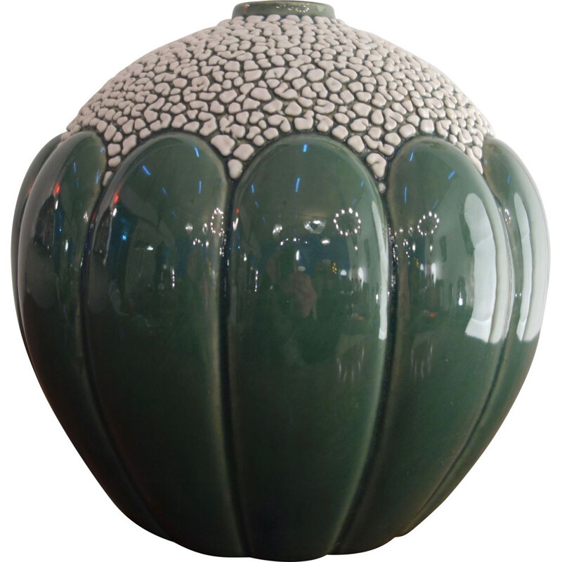 Vintage soliflore vase by Saint Clément, France 1930