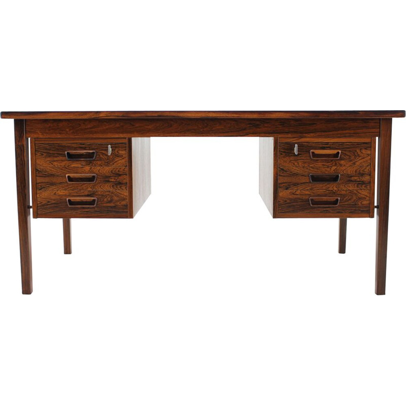 Vintage rosewood desk by Arne Wahl Iversen, Denmark, 1960s