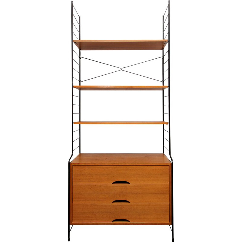 Vintage shelf-system in walnut from WHB, Germany, 1960s