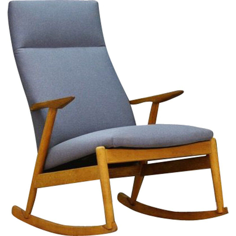 Rocking chair gris vintage, design danois, 1970