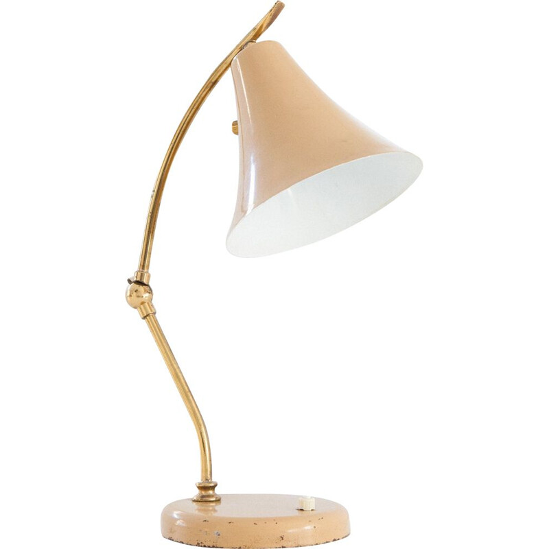 Vintage Italian beige desk or table lamp, 1950s