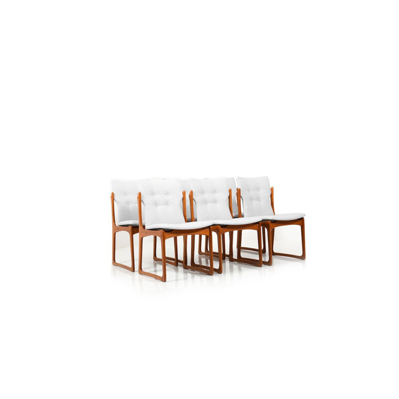 Set of 8 danish teak vintage dining chairs by Vamdrup Stolefabrik