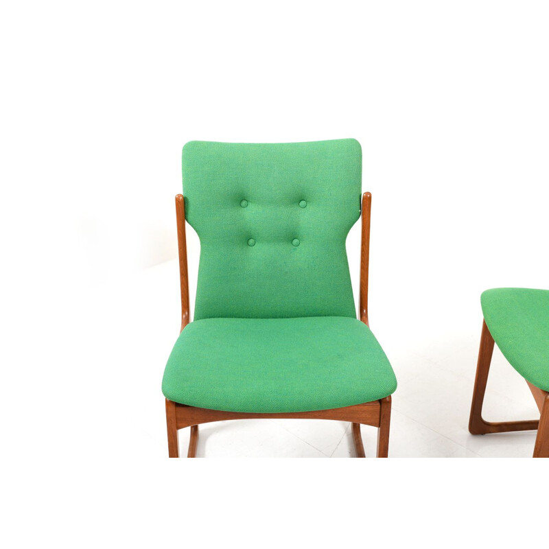 Set of 8 danish teak vintage dining chairs by Vamdrup Stolefabrik