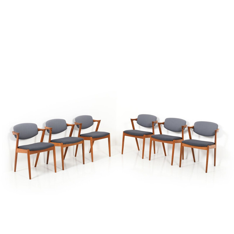 Ensemble de 6 chaises Z en teck par Kai Kristiansen
