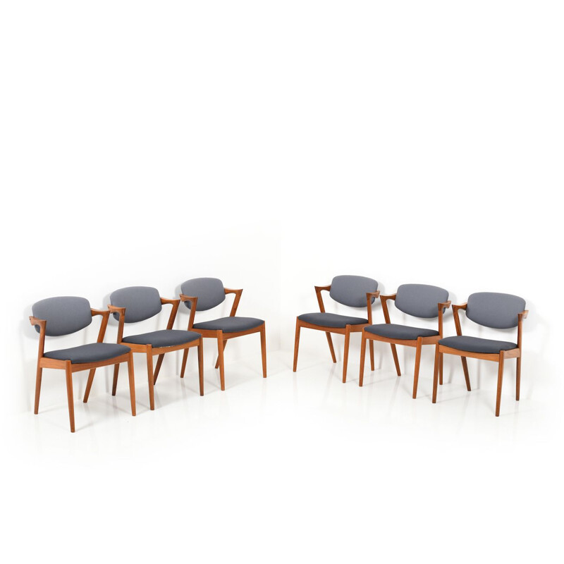 Set of 6 teak Z-Chairs by Kai Kristiansen