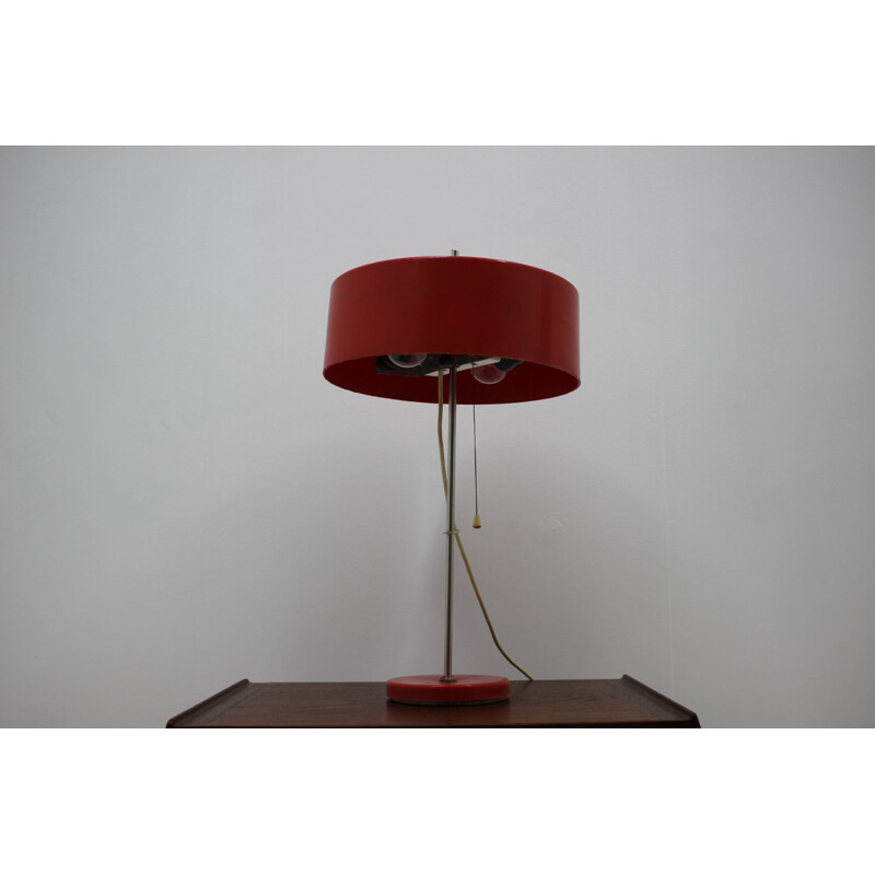 Set of 2 red plastic vintage lamps, Czechoslovakia, 1960s