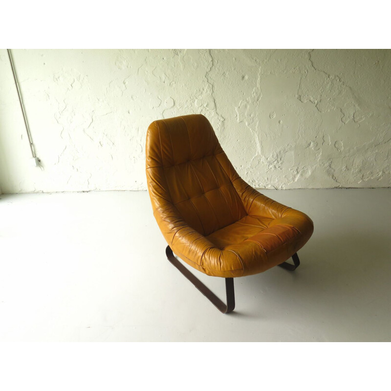 Fauteuil en cuir vintage de Percifal Lafer, 1960