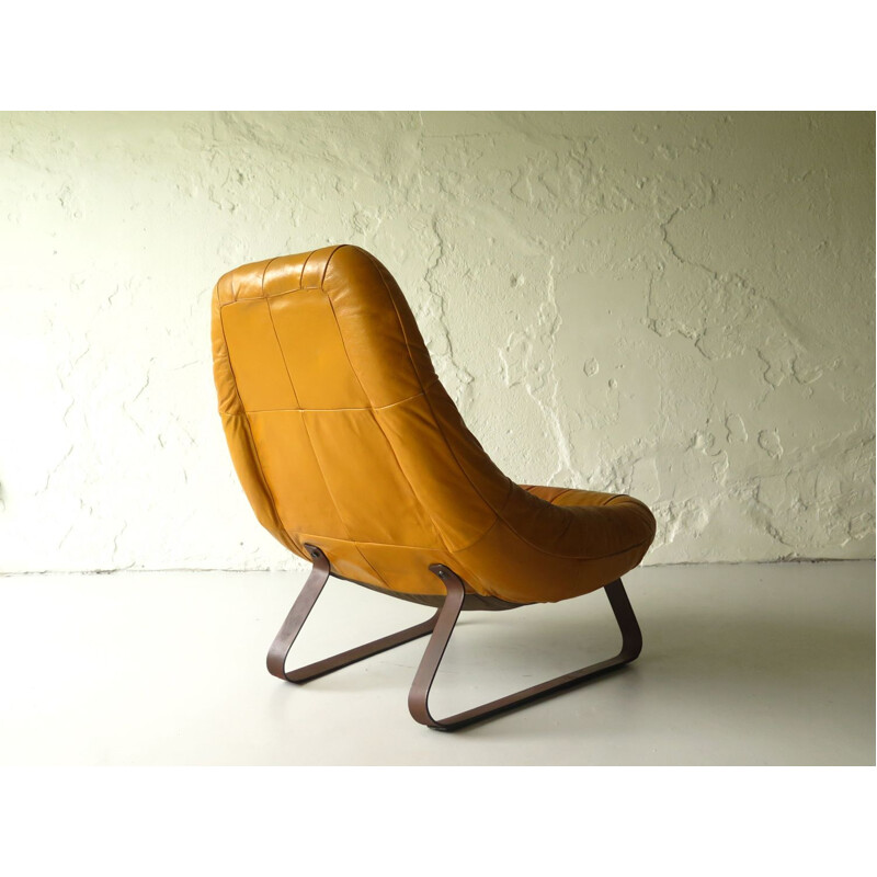 Vintage leather armchair by Percifal Lafer, 1960s