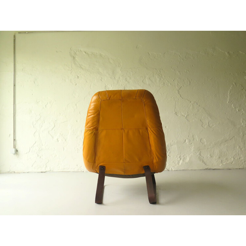 Vintage leather armchair by Percifal Lafer, 1960s