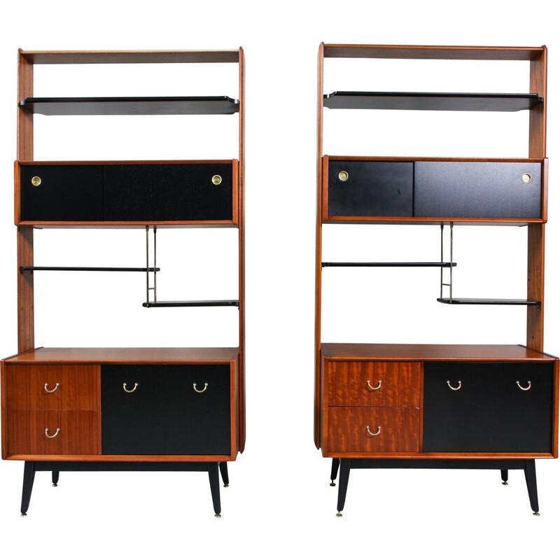 Set of 2 Vintage English Bookshelves, 1950