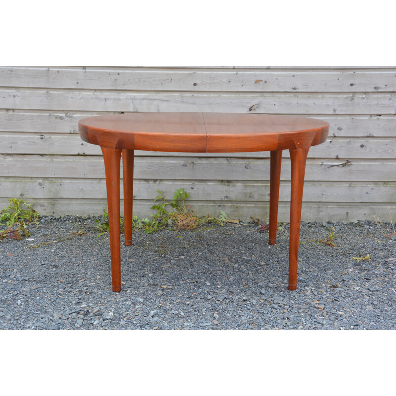 Extendable Faarup circular table in teak, Ib KOFOD-LARSEN - 1960s
