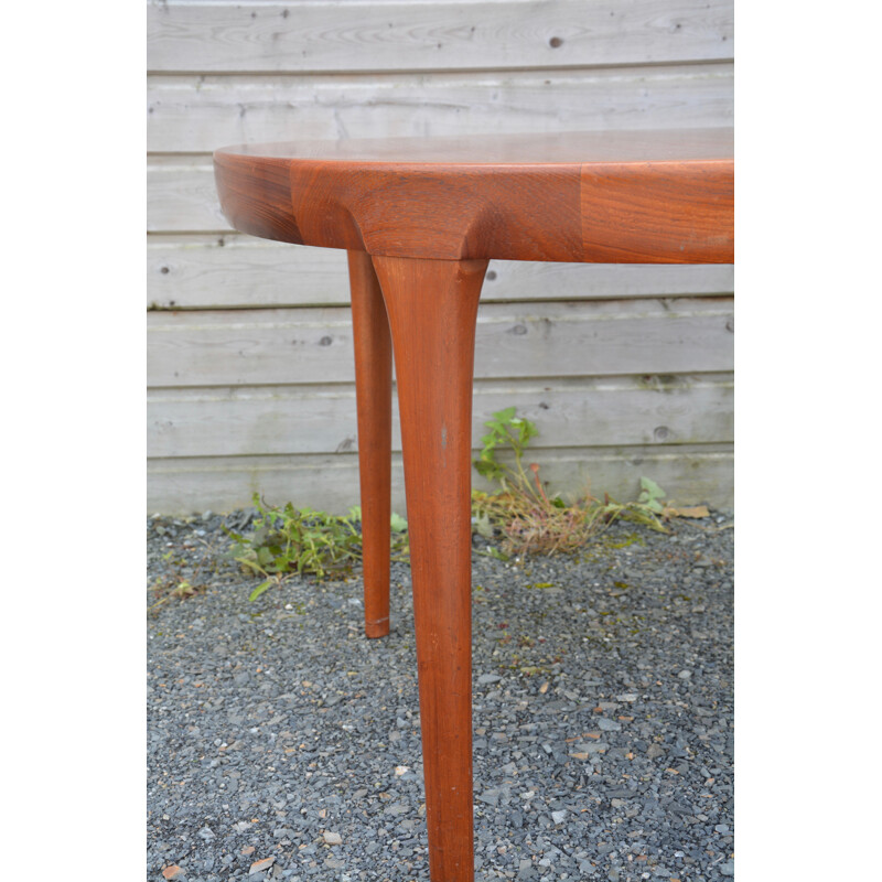 Extendable Faarup circular table in teak, Ib KOFOD-LARSEN - 1960s