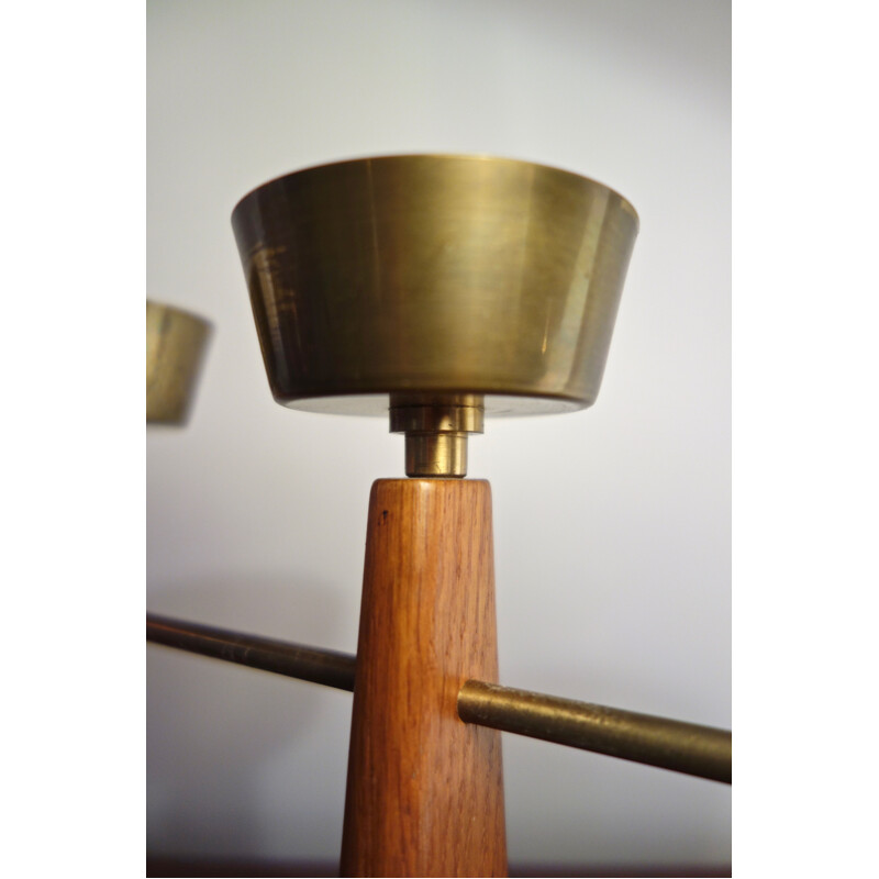 Italian teak candlestick vintage 1960