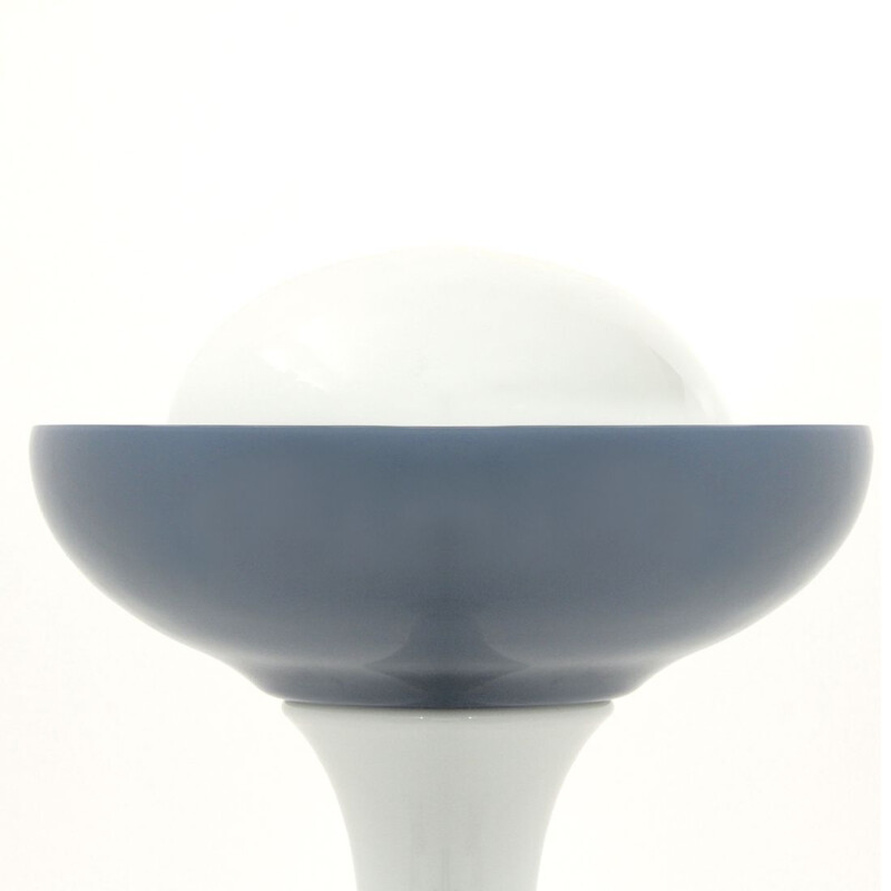 White and blue glass floor lamp by Carlo Nason for Selenova, 1960s