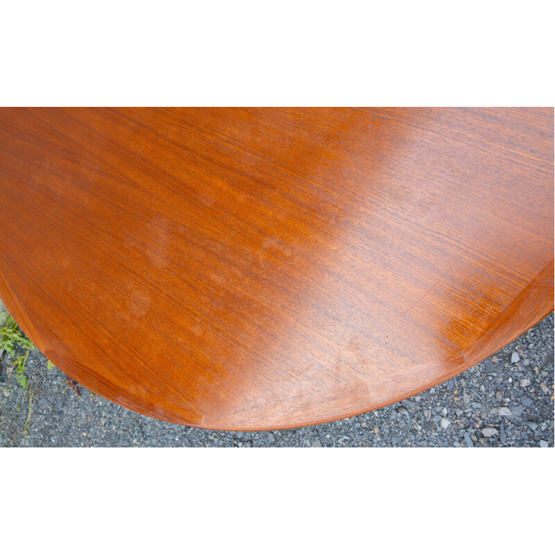 Extendable Faarup circular table in teak, Ib KOFOD-LARSEN - 1960s