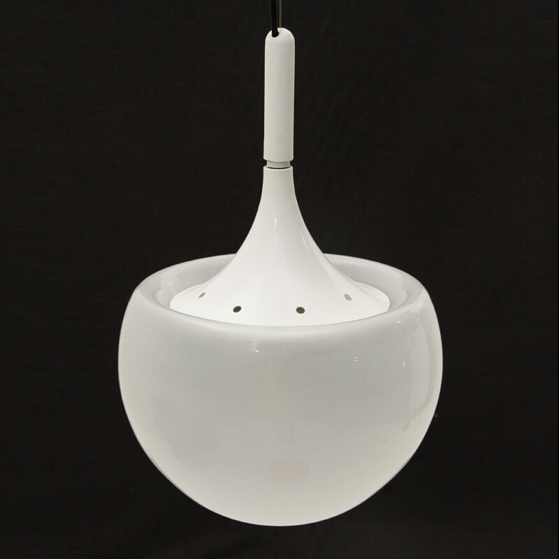 White pendant lamp by Elio Martinelli for Martinelli, 1960s