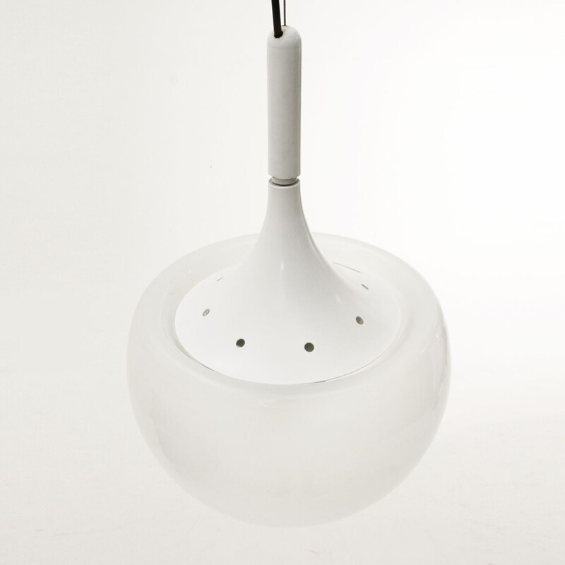White pendant lamp by Elio Martinelli for Martinelli, 1960s