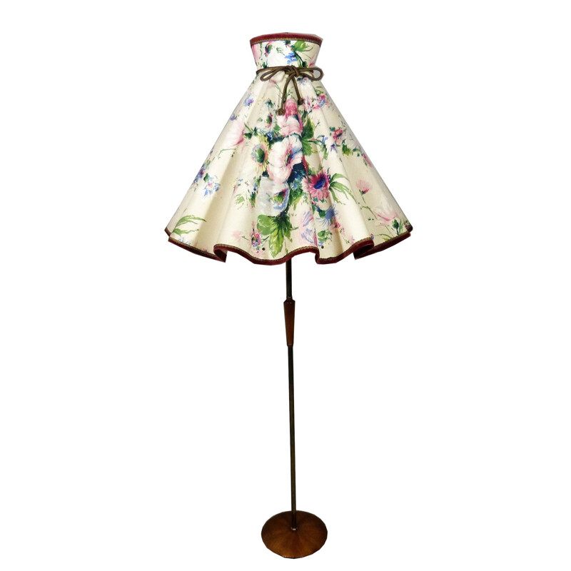 Vintage floorlamp with large flower shade, 1960