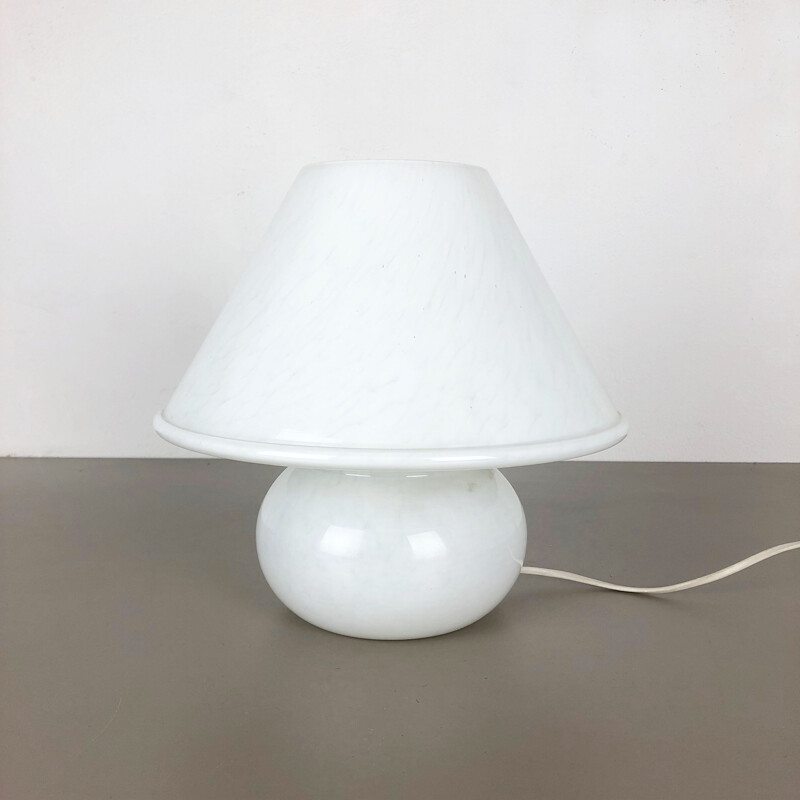 "Mushroom" Glass Table Desktop Light Made by Glashütte Limburg Germany 1970s No2