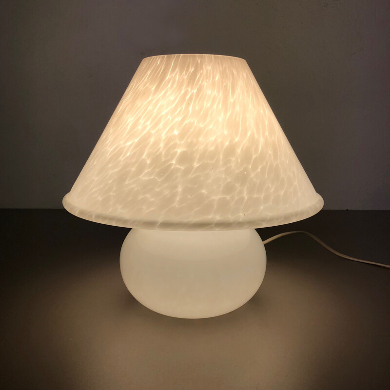 "Mushroom" Glass Table Desktop Light Made by Glashütte Limburg Germany 1970s No2