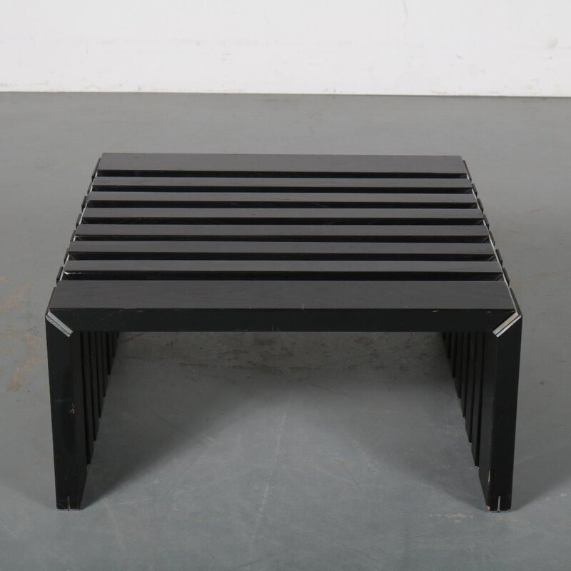 Table d'appoint vintage de banc en ardoise, conçue par Walter Antonis et fabriquée par 't Spectrum aux Pays-Bas des années 1960