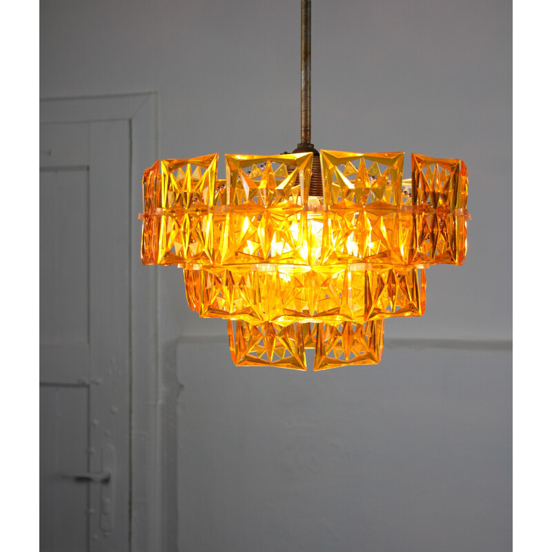 Vintage orange plastic chandelier