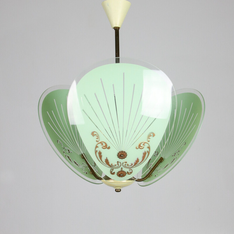 Vintage murano glass hanging lamp, 1950