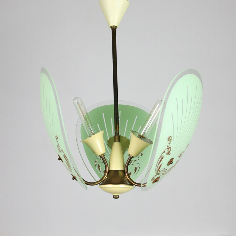 Vintage murano glass hanging lamp, 1950