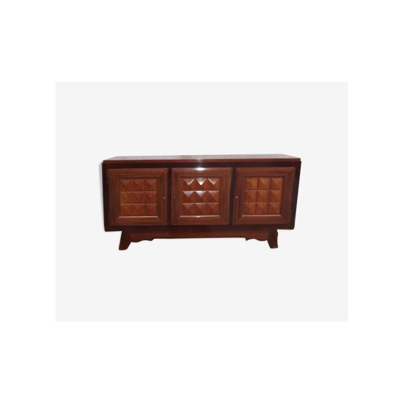 Vintage mahogany sideboard by Gaston Poisson, 1940s