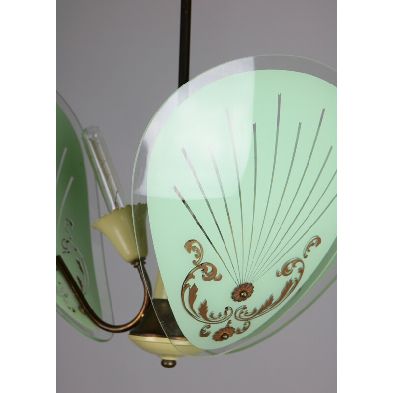 Vintage murano glass hanging lamp, 1950