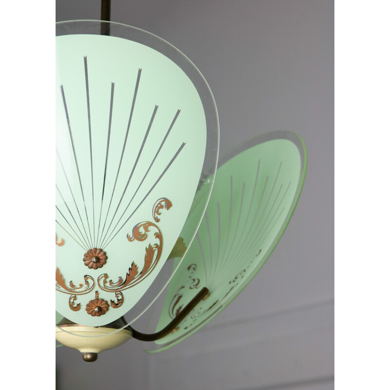 Vintage murano glass hanging lamp, 1950