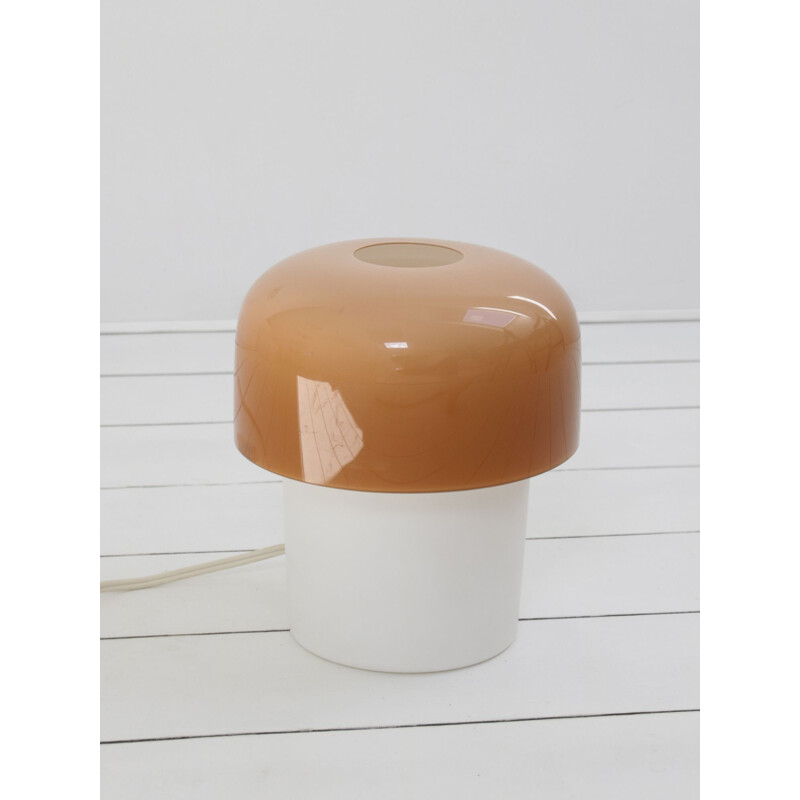 Vintage Space Age brown table lamp from Luigi Massoni for Guzzini, 1970s