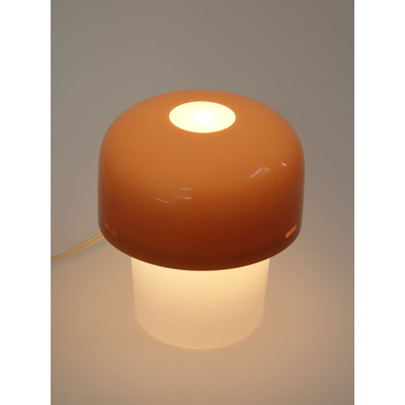 Vintage Space Age brown table lamp from Luigi Massoni for Guzzini, 1970s