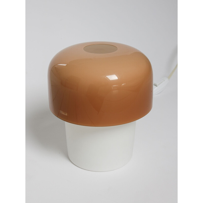 Vintage Space Age brown table lamp from Luigi Massoni for Guzzini, 1970s