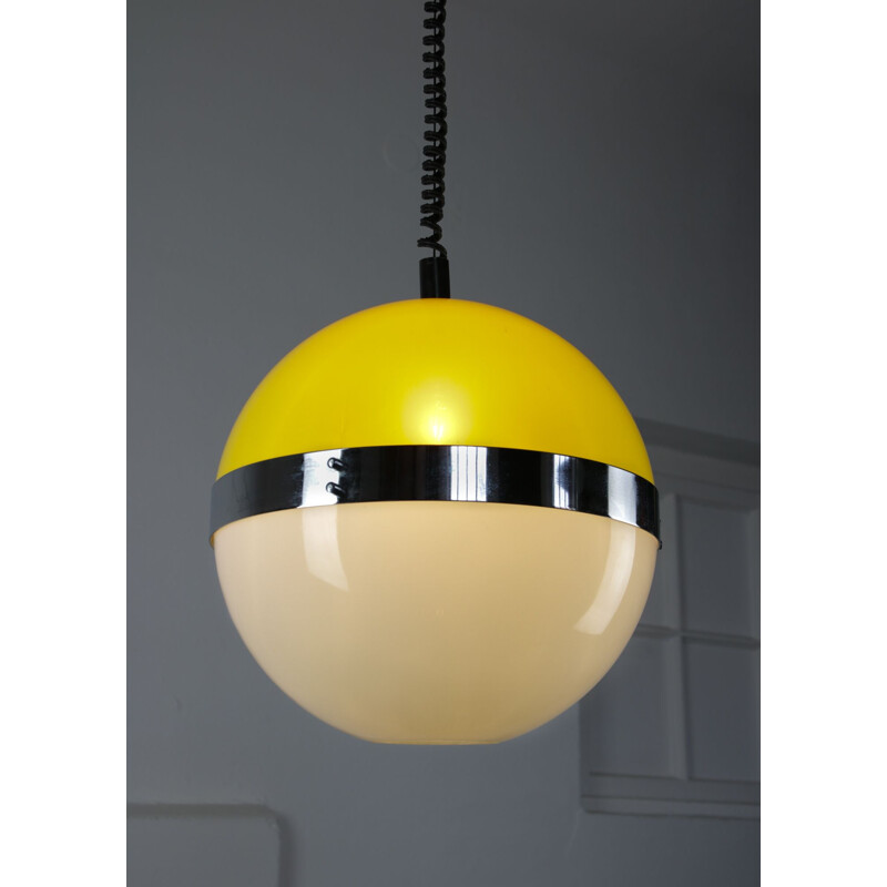 Vintage Space Age yellow pendant lamp
