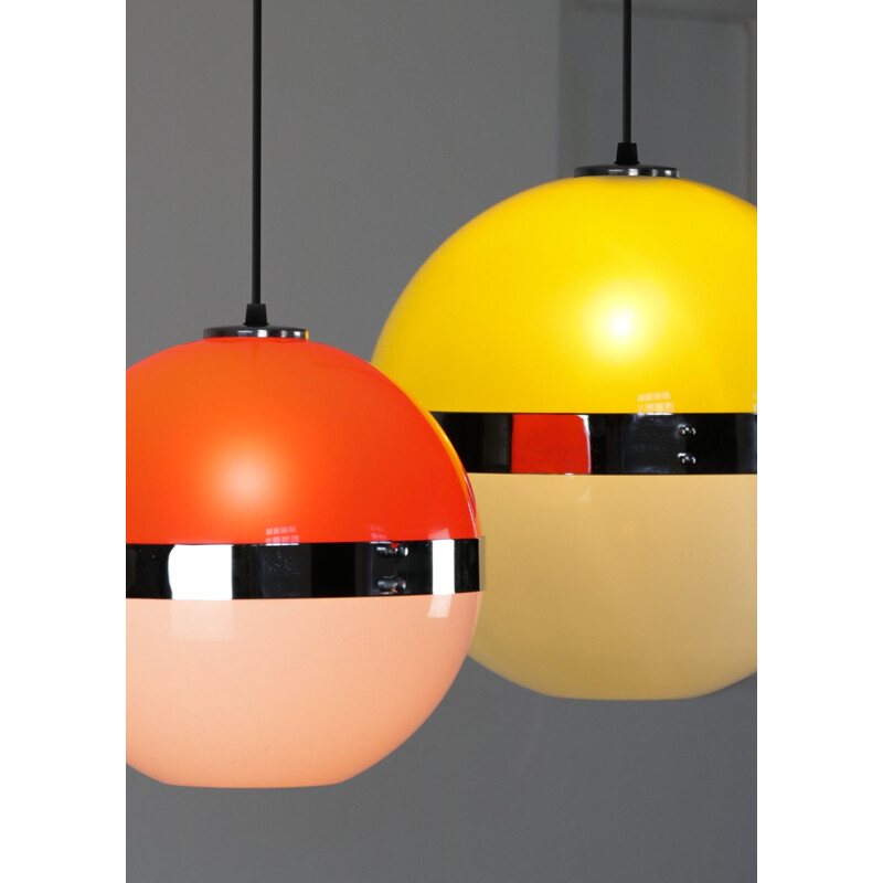 Set of 2 Vintage Space Age pendant lamps