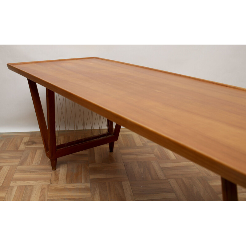 Vintage coffee table in cherrywood, 1950s