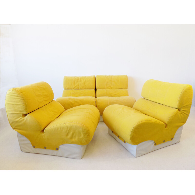 Vintage set of 4 modulars armchairs by Otto Zapf by Softline 1970s