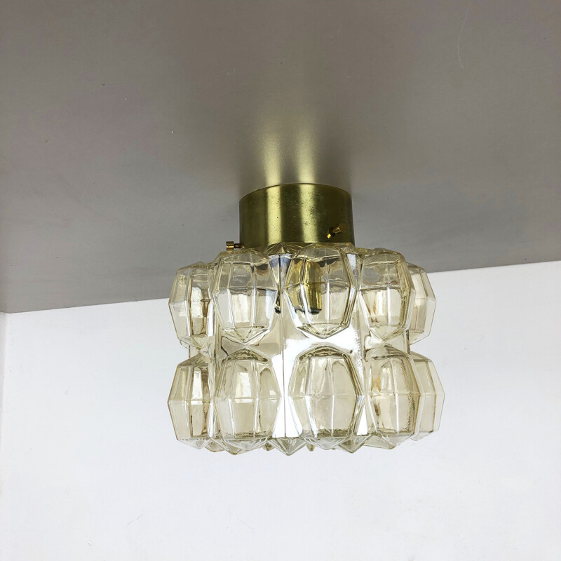 Vintage "Diamond" pendant lamp from Glashütte Limburg, Germany 1970